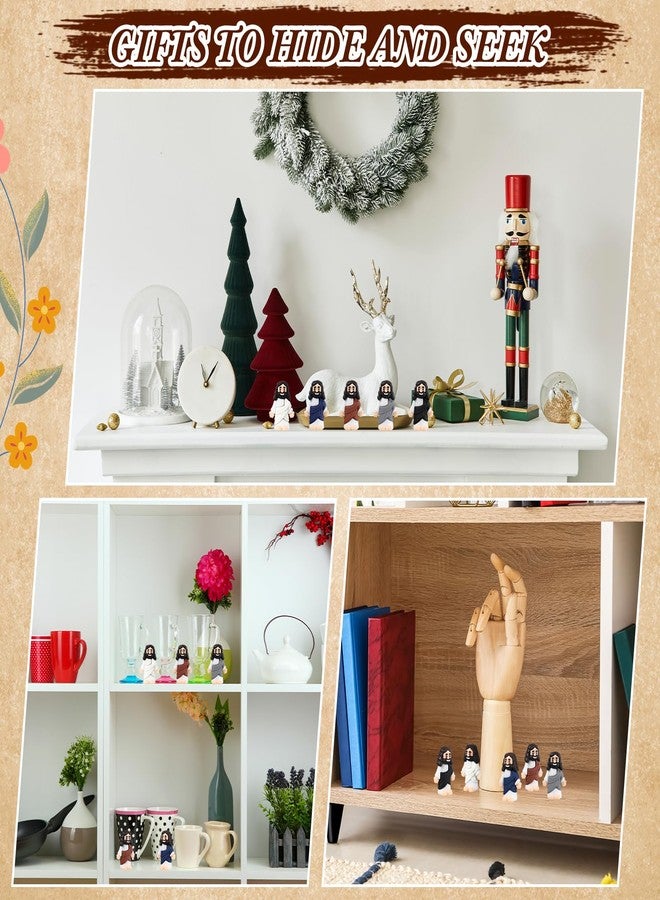 Bememo 25 Pcs Mini Jesus Figurines Bulk Original Design Rubber Mini Jesus Figures to Hide and Seek Religious Gifts Sunday School Baptism Easter Egg Filling(Morandi Color) - Image 5